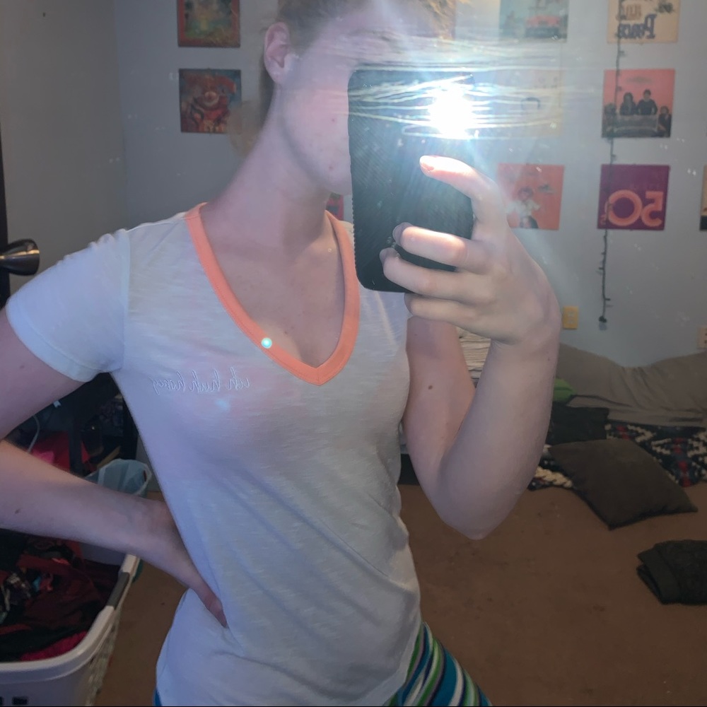 light blue and pink shirt